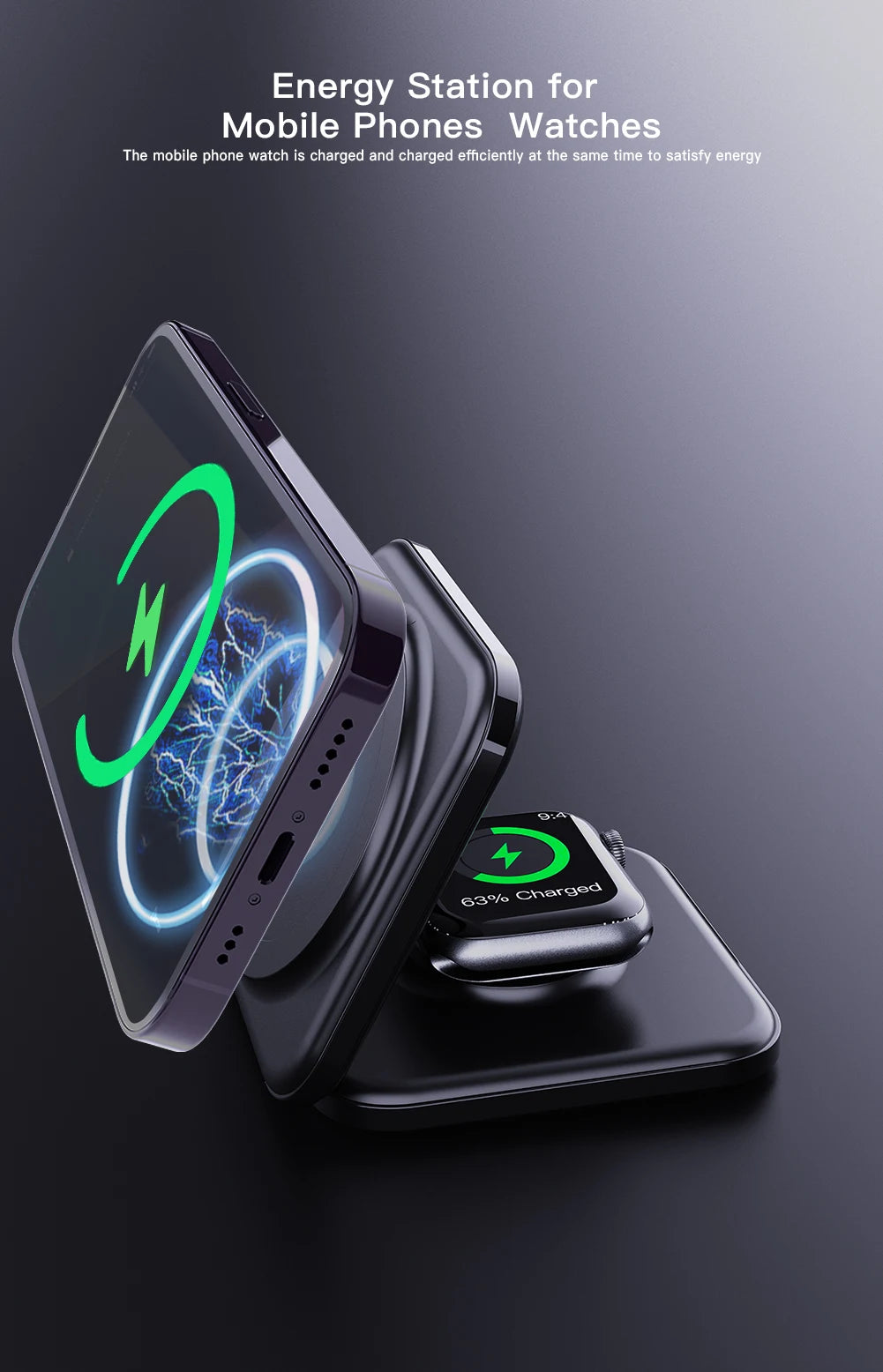 Mini  2 in 1 Wireless Charger