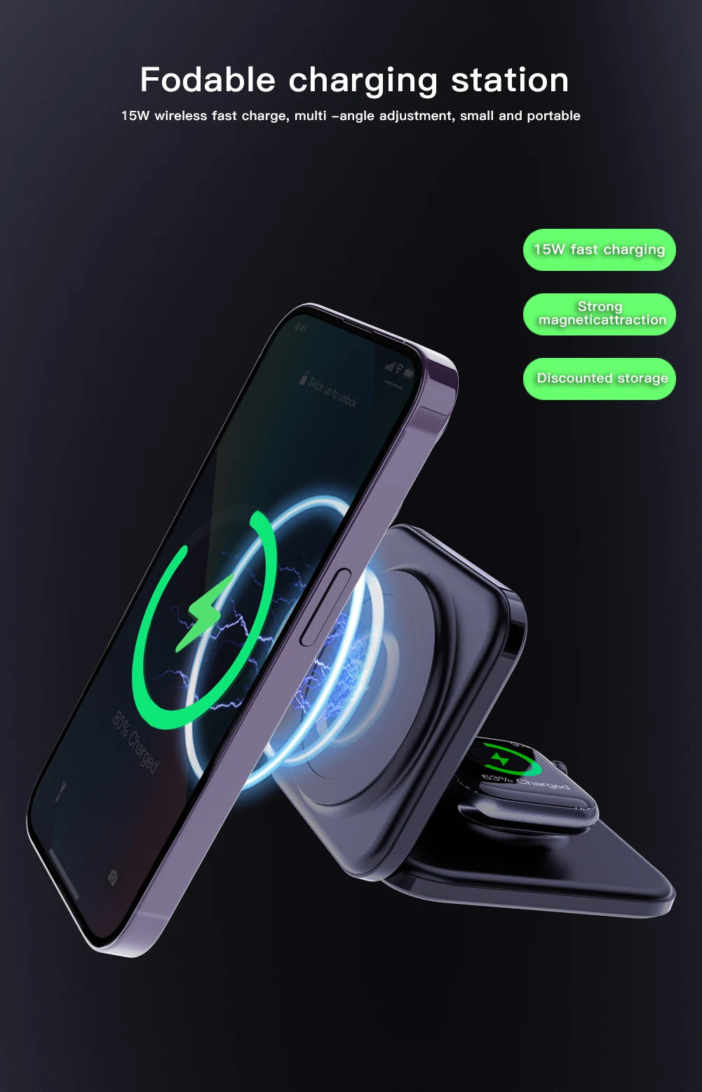 Mini  2 in 1 Wireless Charger