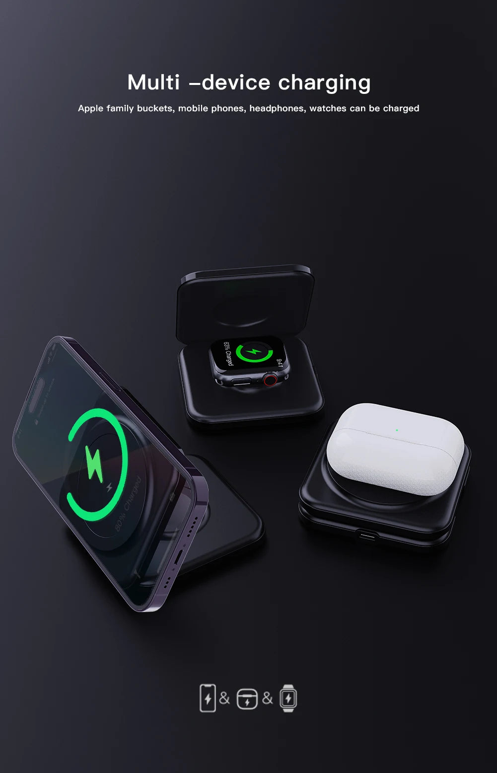 Mini  2 in 1 Wireless Charger